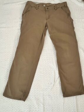 Carhartt Womens Original Fit Canvas Work Utility Pants Brown Size 14 Regular
